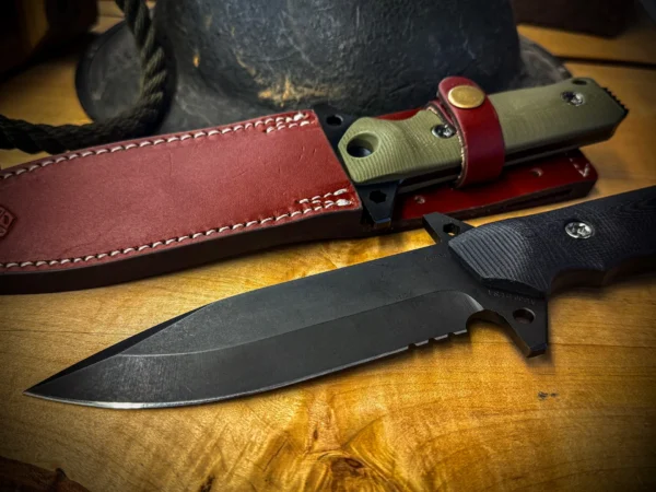 Main Street AIO-2 Knife Black and Green G10 Handles