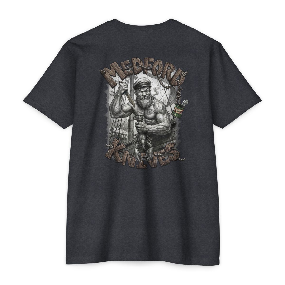OLD SAILOR MAN, USMC FIGHTER T-shirt – CVC Charcoal (Back)