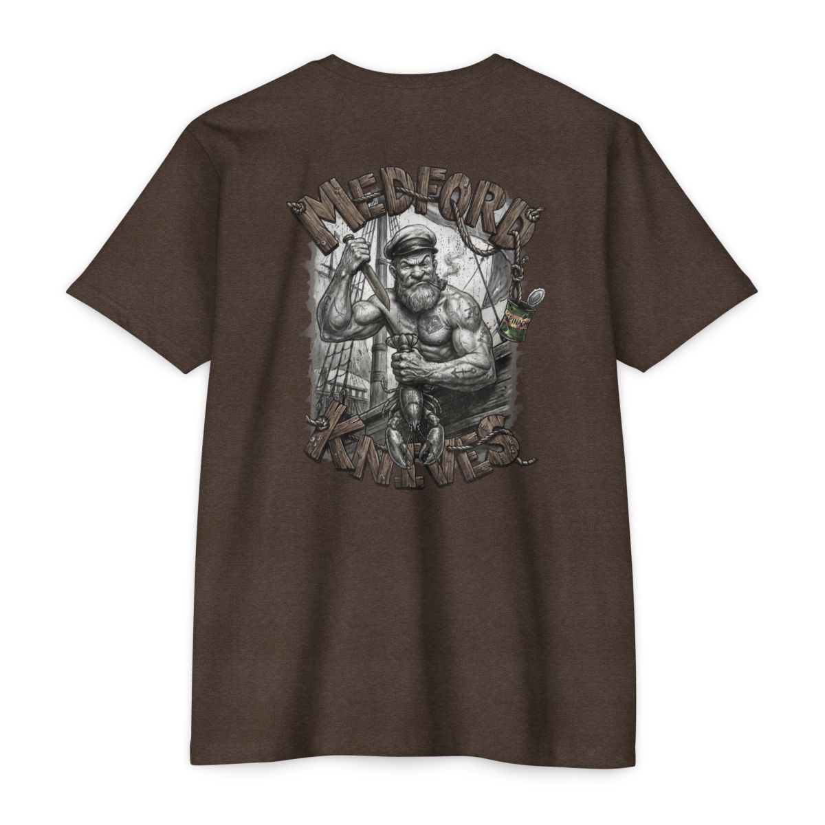 OLD SAILOR MAN, USMC FIGHTER T-shirt – CVC Espresso (Back)