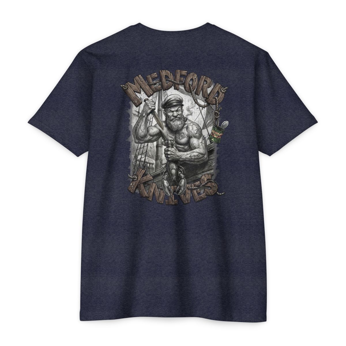 OLD SAILOR MAN, USMC FIGHTER T-shirt – CVC Midnight Navy (Back)