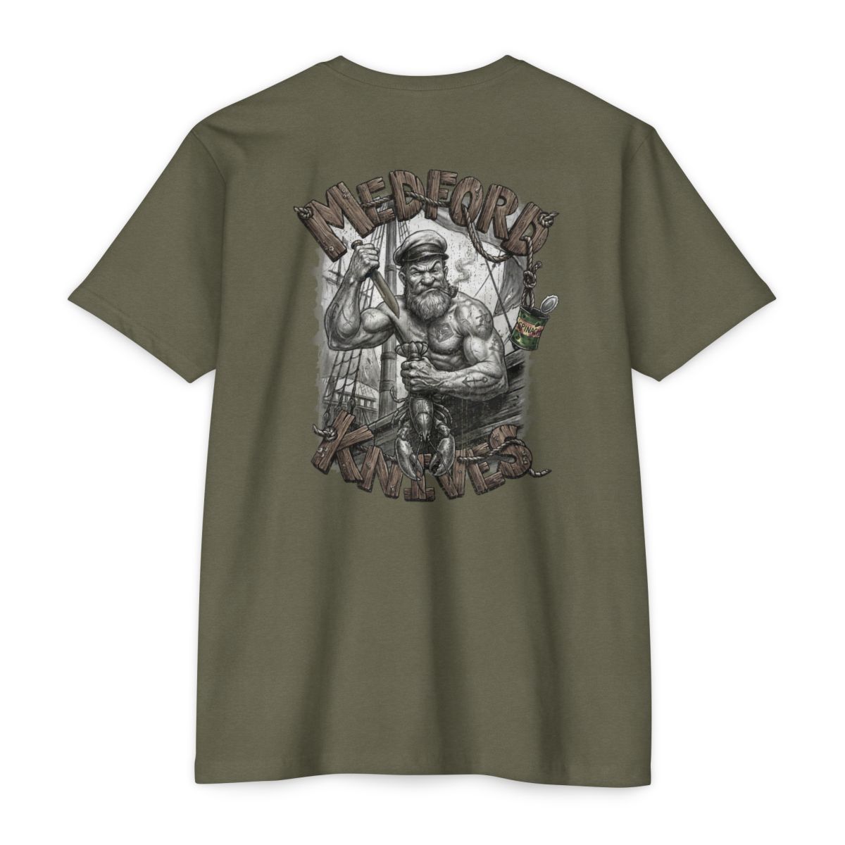 OLD SAILOR MAN, USMC FIGHTER T-shirt – CVC Military Green (Back)