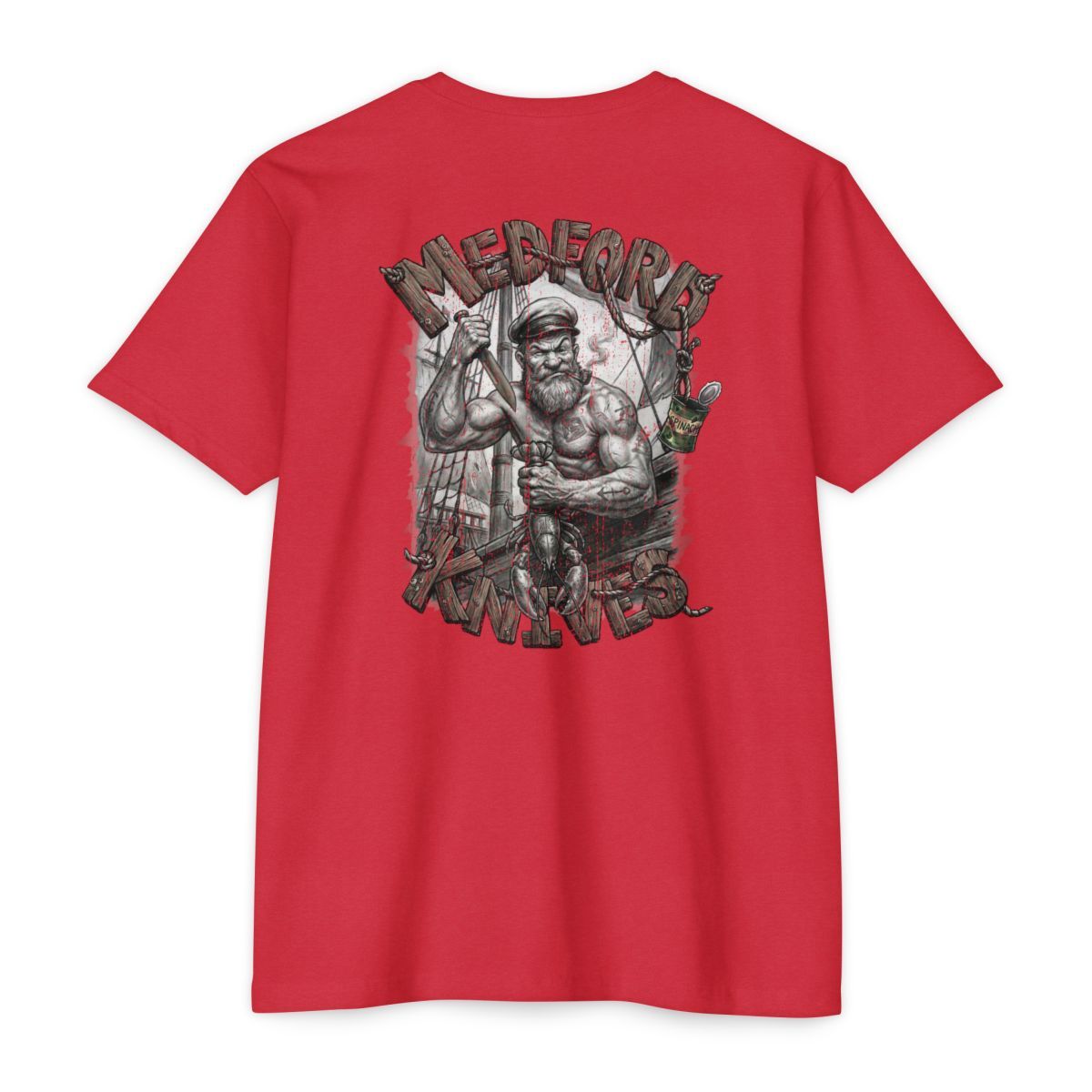 OLD SAILOR MAN, USMC FIGHTER T-shirt – CVC Red (Back)