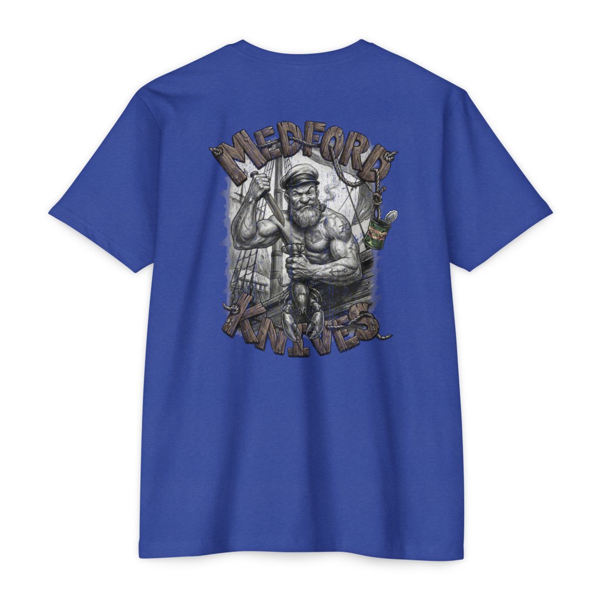 OLD SAILOR MAN, USMC FIGHTER T-shirt – CVC Royal (Back)