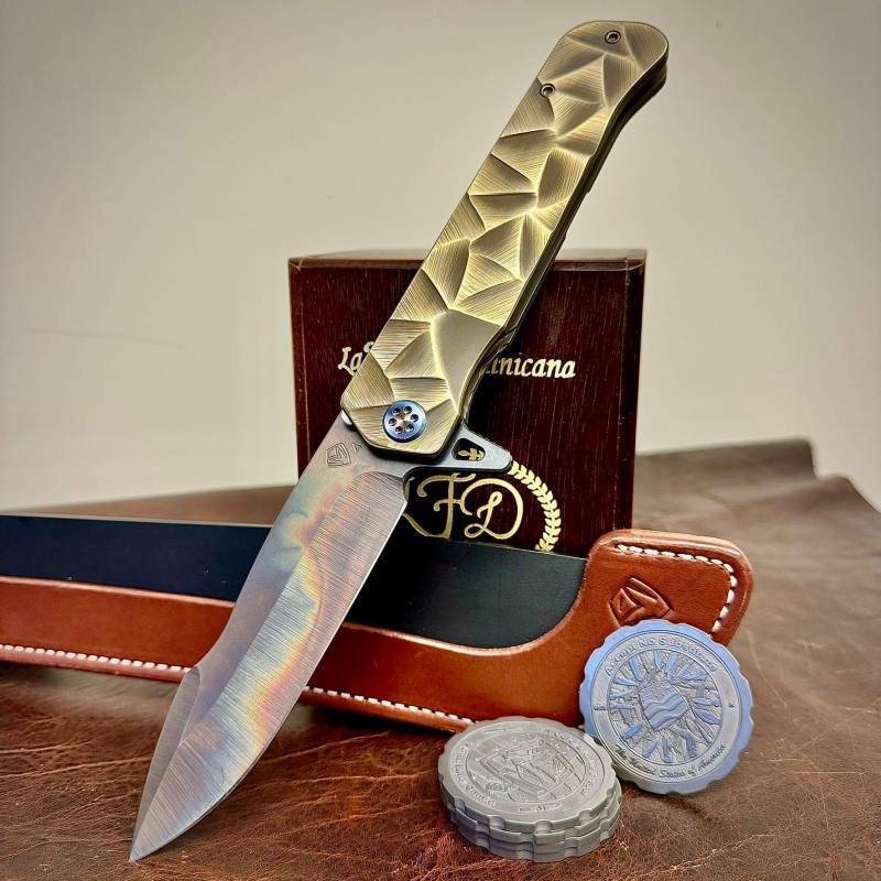 Bronze Stained Glass Vulcan Blade Gigantes by Medford Knife & Tool