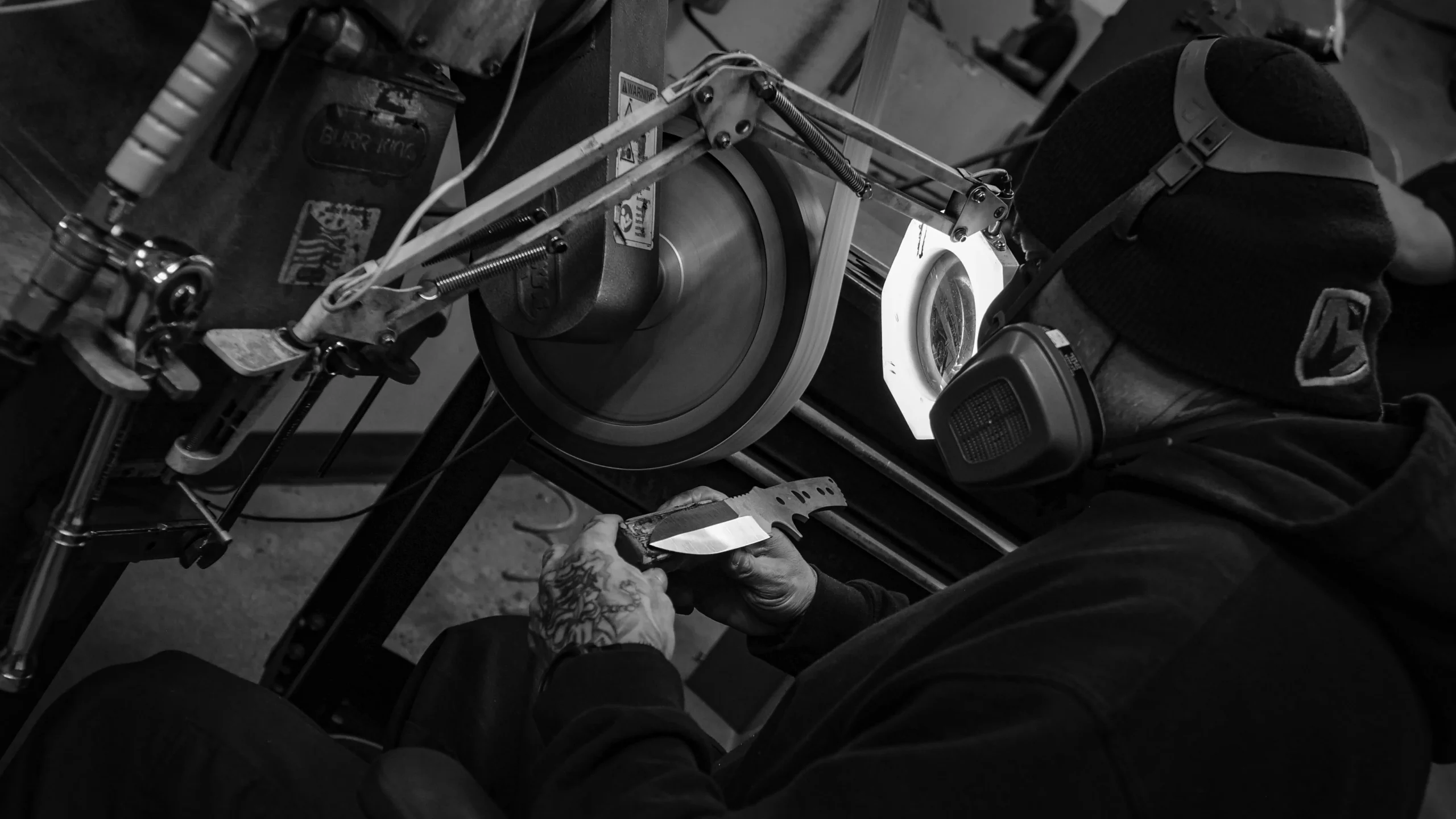 Finish grinding at Medford Knife & Tool