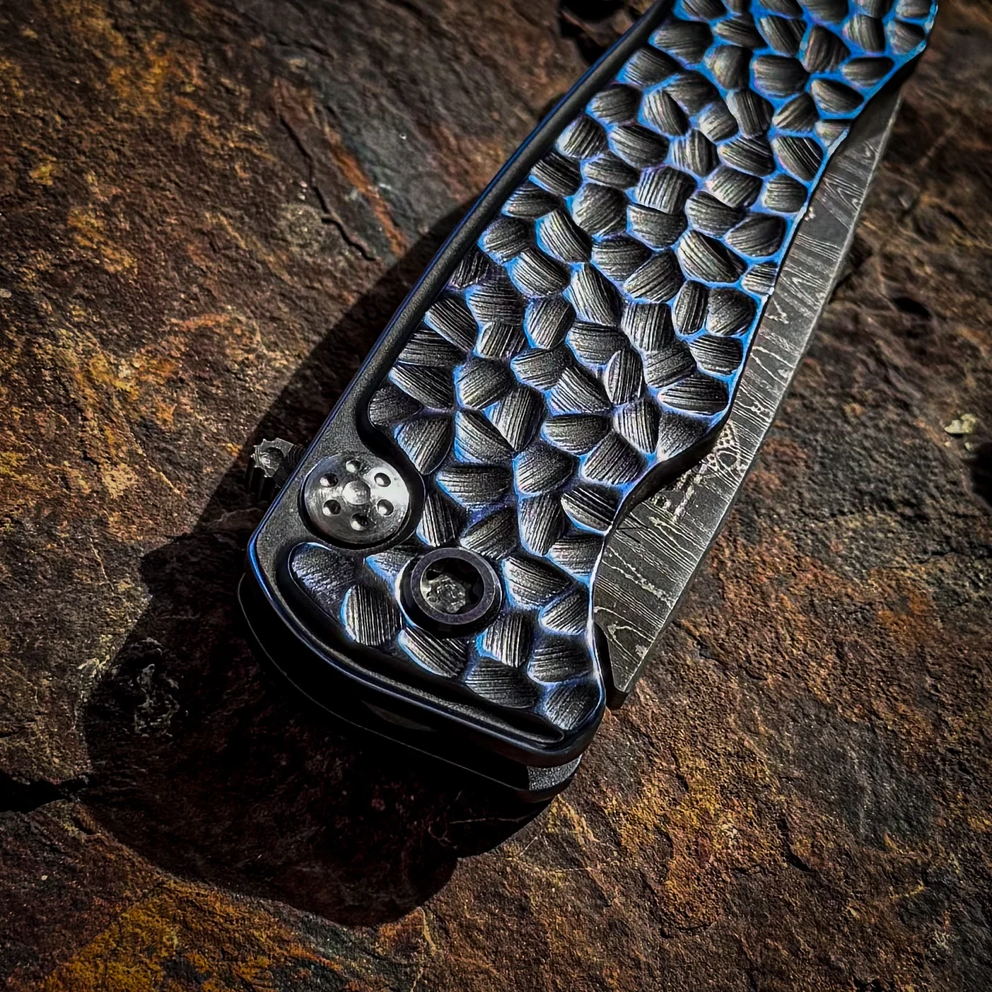 Damascus All Titanium Smooth Criminal Flipper photo 3
