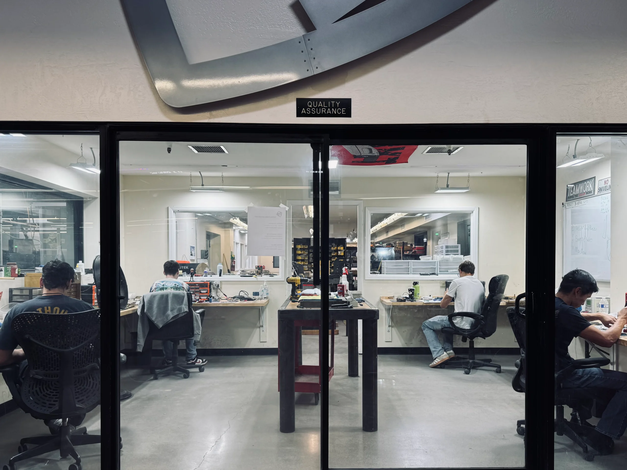 Assembly and quality assurance room at Medford Knife and Tool, Phoenix AZ