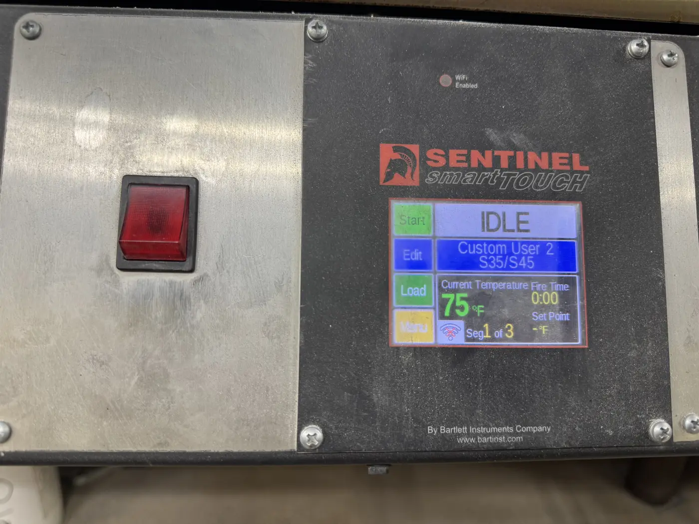 Sentinel instrument control panel at the Medford Knife heat treat station