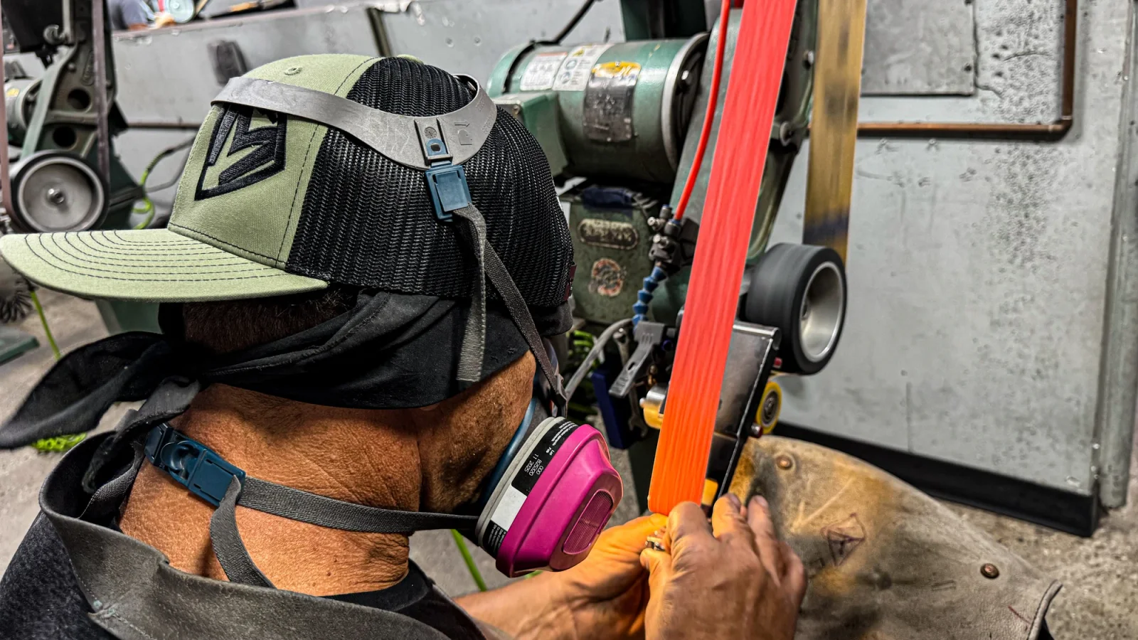 Medford Knife & Tool Shield Trucker Hat – OD Green / Black — Side