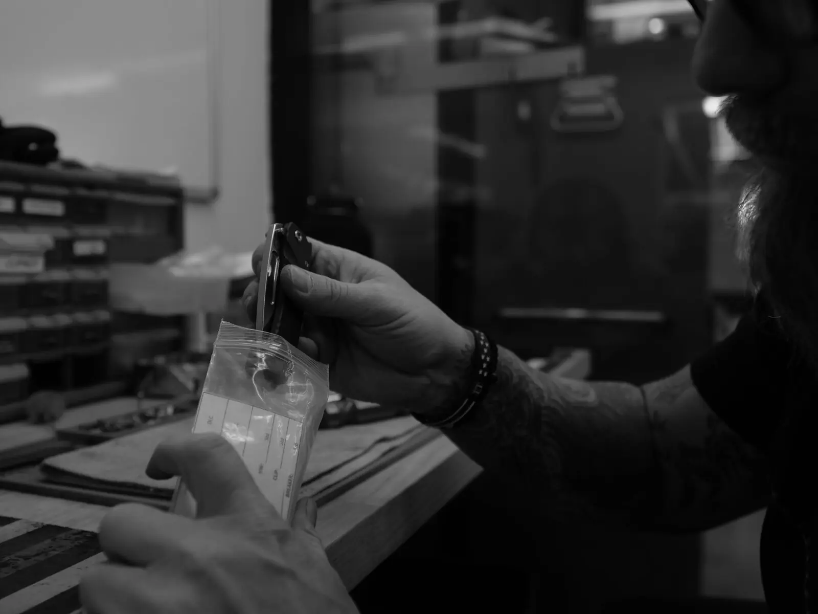 MKT craftsperson finishing a knife